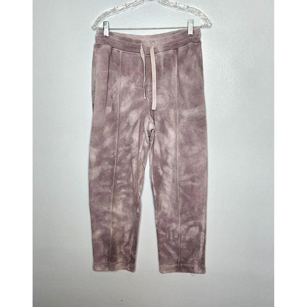 ATM Anthony Thomas Melillo Womens Medium Tie Dye Terry Crop Joggers Cotton